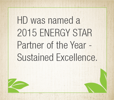 HD was named a 2015 ENERGY STAR Partner of the Year 