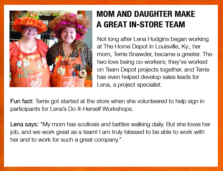 Mom and Daughter Team working at The Home Depot
