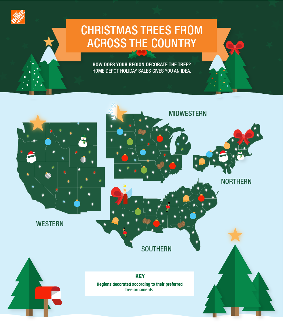 Christmas tree decorations across the country